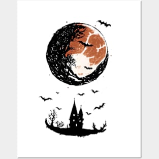 Halloween Moon Posters and Art